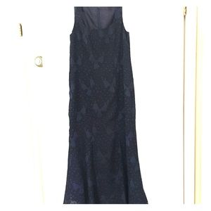 Blue chiffon evening dress
